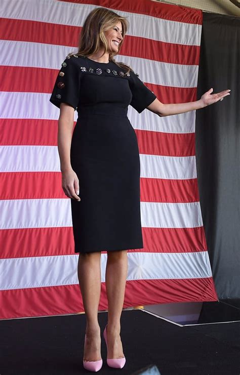 Melania Trump Wears Dolce and Gabbana Dress in Italy